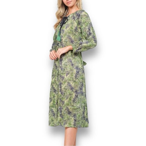 RAJ L.A Women’s Elisa Printed Dress in the Size Large in Sea Green/Eminence - Picture 3 of 6